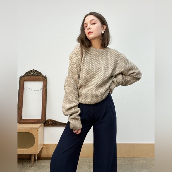 Purnell Oversized Slouchy Chunky Knit Oatmeal Sweater, Pre-loved in EC - Picture 10 of 16